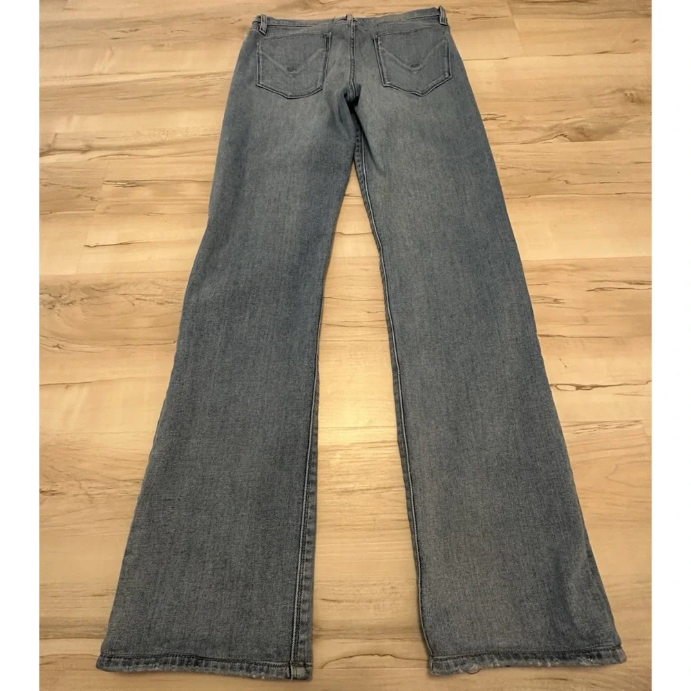 HUDSON Women 30 Jeans Split Leg Nico Mid Rise Cigarette Grommets Pintuck Lt Blue - Picture 5 of 15
